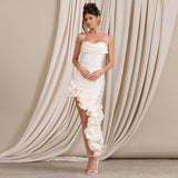 Women Dresses Suspender Flower Evening Dress Dress Gown (Zns0409)