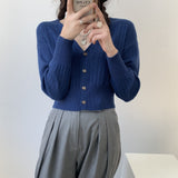Women Cardigan Sweater Knitted V-neck Cardigan 8t7137