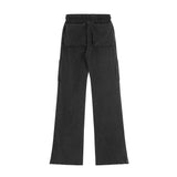 Men Sweatpants Multi-Pocket Cargo Pants Men's Loose Casual Elastic Waist Wide Leg Pants