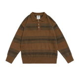 Unisex Sweater Autumn Vintage Dark Striped Sweater