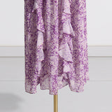 Women Dresses Spring round Neck Long Sleeve Flounced Skirt (Qymy0409)