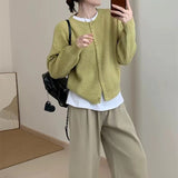 Women Knitwear Autumn and Winter round Neck Sweater Female Loose Knitted Cardigan