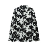 Unisex Vintage Shirt Long Sleeve Drape Printed Shirt