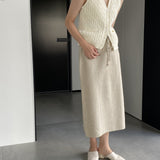 Women Knitted Skirt Autumn and Winter Simplicity Skirt Straight Skirt