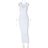 Women Dresses Sexy Dress Summer Sexy U Collar Sleeveless Slim Fit Skirt
