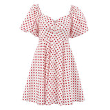 Women Dress Sexy off-Shoulder Heart Printing Dress