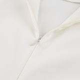 Women Dress round Neck Puff Sleeve Hip Skirt White Short Sleeve Dress