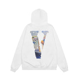 Vlone Hoodie autumn and winter oil painting big V letter hooded