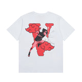 Vlone T Shirt Spring and Summer Cartoon Joint Pattern