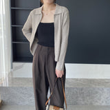 Women Cardigan Sweater Autumn Sweater Coat Casual Long Sleeve Zipper Knitted Top Polo Collar Women's Cardigan 8t8269