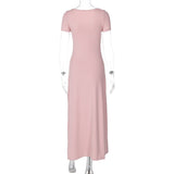 Women Dresses Spring/Summer U Neck Short Sleeve Dress