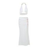 Women Dresses Autumn Knitted Top Sexy Slim Hip Skirt Suit