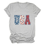 T-shirt usa flower print personalized short-sleeved top