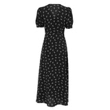 Women Dress Spring and Summer Elegant Print Puff Sleeve Dress