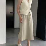 Women Knitted Skirt Autumn and Winter Simplicity Skirt Straight Skirt