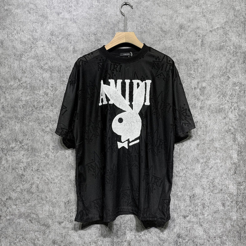 Amiri T Shirt Embroidered Jacquard Casual Round Neck