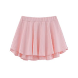 Women Skirt Solid Color Loose A- line Skirt Pleated Skirt