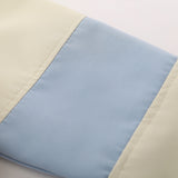 Women Jacket Short Coat Autumn Stand Collar Stitching Long Sleeve High Waist Jacket