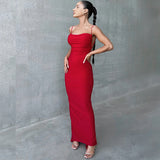 Women Dresses Fall Sexy Backless Spaghetti Straps Dress