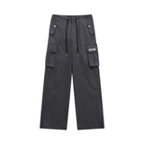 Men Sweatpants Multi-Pocket Workwear Casual Pants Men's Spring and Summer Straight Wide-Leg Pants Trousers