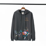 Gallery Dept Hoodie Luo Hand Painted Graffiti Letter Printing Pure Cotton
