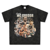Mens Vintage Boxer T-Shirt American Vintage McGregor Printed Short Sleeve T-Shirt Washed Cotton Top