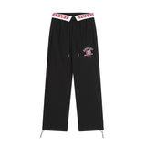 Men Sweatpants Embroidered Letter Casual Pants Men Loose Straight Wide Leg Long Sports Pants