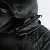 Red Leather Jacket Fall Winter Hooded Leather Women's Detachable Hat Long-Sleeve Zipper Fleece-Lined Wallet