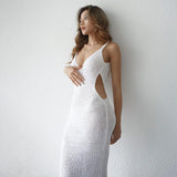 Women Dresses Summer V-neck Strap Backless Dress
