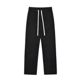 Men Sweatpants Casual Pants Men's Button Slit Loose Simple Straight Trousers