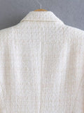 Women Suits Spring and Autumn Casual Textured Double Breasted Blazer
