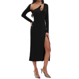 Women Dress Sexy Cutout Slim Fit Skirt off-the-Shoulder Dress