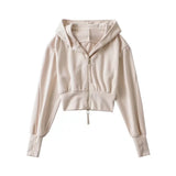 Women Jacket Double Zipper Patchwork Hoodie Women's Cardigan Jacket