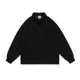 Unisex Hoodie Autumn Polo Collar Buckle Sweater