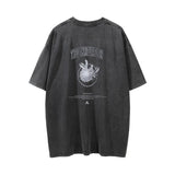 Men Vintage T-Shirt Sunflower Plant Print Short Sleeve T-shirt