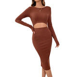 Women Dress Knitted Sexy Cutout Sheath Dress