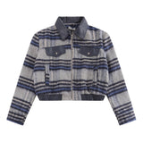 Women Jacket Plaid Coat Women's PU Leather Lapel Zipper Cardigan Jacket