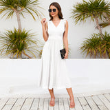 Women Date Dress Summer Pleated Skirt Dress plus Size