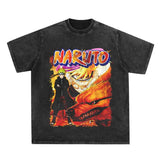 2024Men Short Sleeve T Shirt Naruto Anime Print Vintage