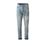 MIJKO Men Vintage Pants MIJKO Hip Hop Raw Pants Trousers Men's and Women's Jeans