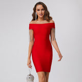 Women Evening Dress Sheath Bandage One-Piece Dress
