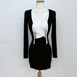 Women Dresses V-neck Dress Coat Cardigan Suit