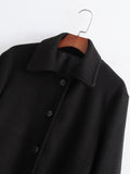 Women Woolen Coat Hepburn Woolen Coat Winter Mid-Length Overcoat