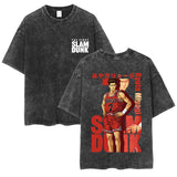 SLAM DUNK washed old cotton t-shirt printed short-sleeved undershirt
