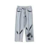 Men Jeans Hand-Painted Graffiti Couple Straight Jeans