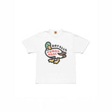 Mens T-shirts Summer Human Duck Back Pattern Printed T-Shirt
