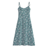 Women Dresses Summer Retro Long Sling Dress (Xds0414)