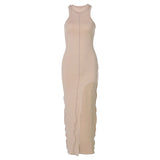 Women Dresses Spring Sexy round Neck Sleeveless Dress