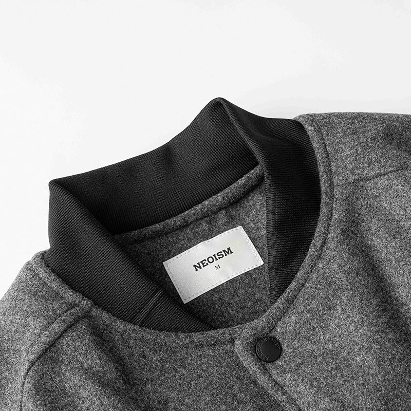Unisex Winter Cotton Coat PU Leather Baseball Collar Cotton Coat Vintage Loose Cotton Coat