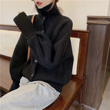 Women Knitted Cardigan Autumn and Winter Loose Vintage Sweater Cardigan Top